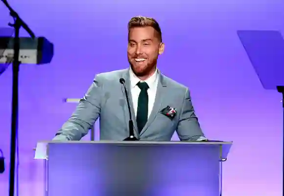 BEVERLY HILLS, CA - MAY 05: TV personality Lance Bass speaks during the 24th Annual Race To Erase MS Gala at The Beverly Hilton Hotel on May 5, 2017 in Beverly Hills, California. (Photo by Rich Fury/Getty Images)