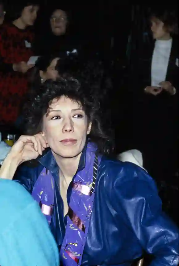 American actress Lily Tomlin, seated portrait while attending Ms. Magazine Woman of the Year Awards, New York City, New