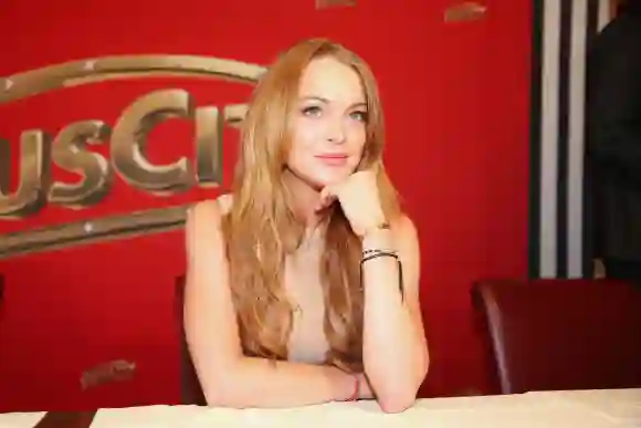 Lindsay Lohan attends the press conference during 'Weisses Fest 2014'