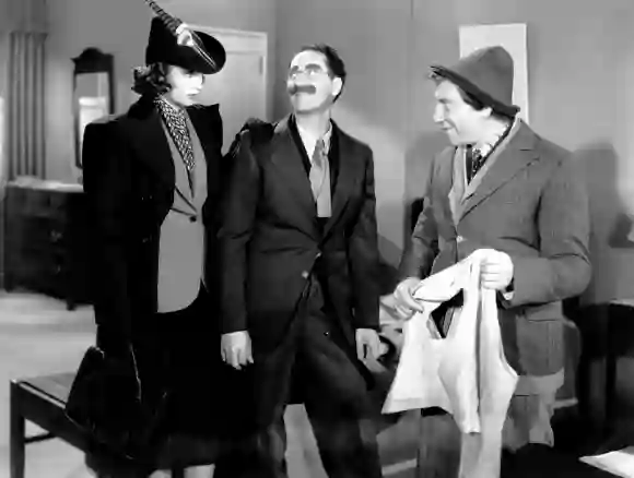 Lucille Ball, Groucho Marx, and Chico Marx 'Room Service' 1938