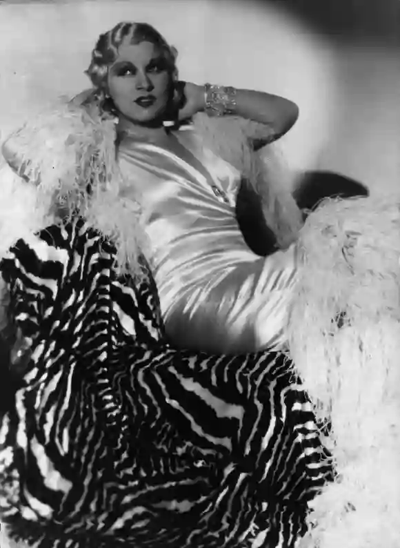 American actress Mae West (1893 - 1980)
