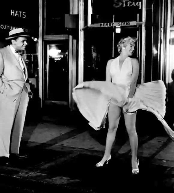 Marilyn Monroe with Tom Ewell in the film The Seven Year Itch (2955)