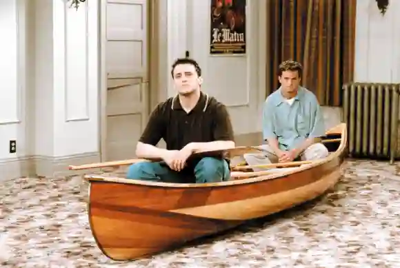 Matt LeBlanc and Matthew Perry in a scene from 'Friends'
