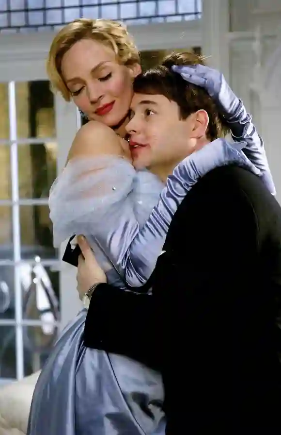Matthew Broderick with 'The Producers' co-star Uma Thurman