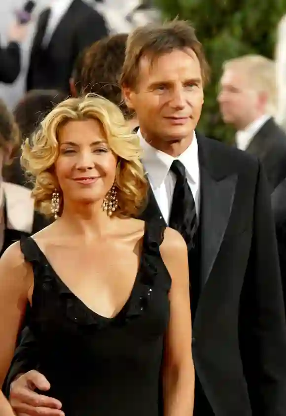 Natasha Richardson y Liam Neeson en los Globos de Oro