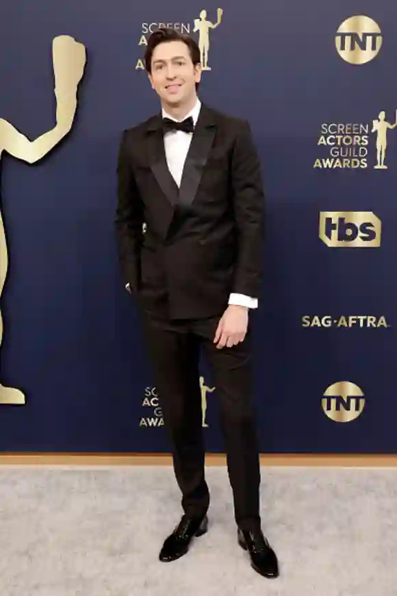 SANTA MONICA, CALIFORNIA - FEBRUARY 27: Nicholas Braun attends the 28th Annual Screen Actors?Guild Awards at Barker Hangar on February 27, 2022 in Santa Monica, California. (Photo by Frazer Harrison/Getty Images)