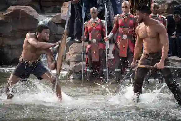 Chadwick Boseman and Michael B. Jordan 'Black Panther' 2018