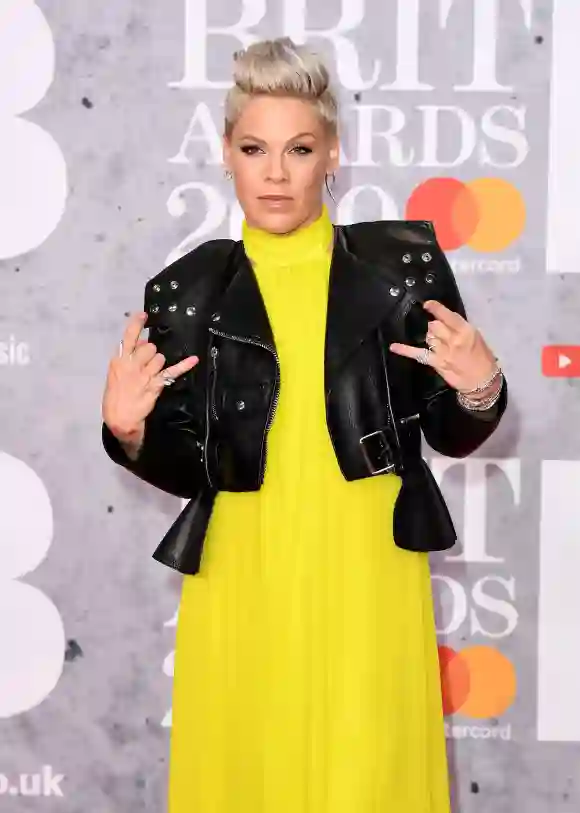 Pink, winner of the Outstanding Contribution to Music Award, attends The BRIT Awards 2019