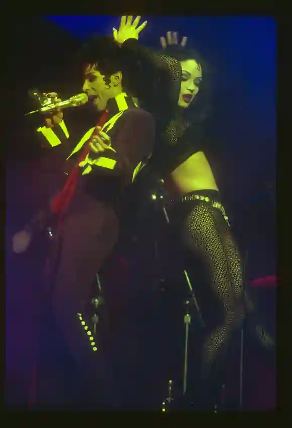 Musician, Guitarist, Singer, Songwriter, Producer, Prince performs in concert on March 28, 1983