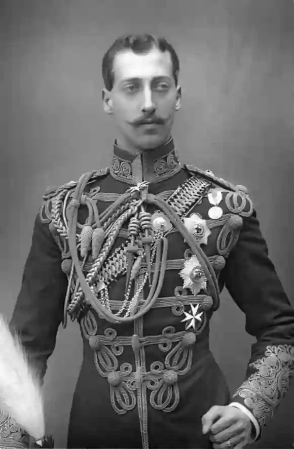 Prince Albert Victor in 1891 portrait. Queen Victoria grandchildren descendants. King.