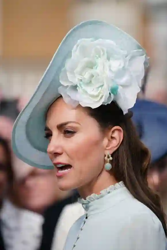 Prince William Kate Middleton royal garden party Buckingham Palace rain hats photos pictures 2022 Prince Edward Sophie Wessex