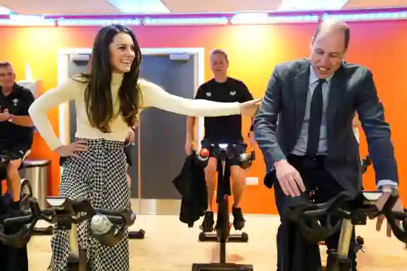 Prince William Princess Kate exercise bikes gym event 2023 photos pictures
