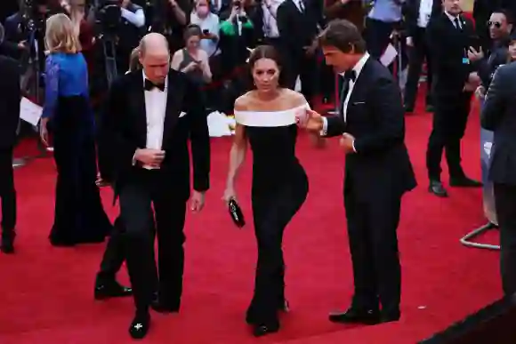 Prince William Kate Middleton Top Gun Maverick London UK premiere Tom Cruise Jennifer Connelly pictures photos dress 2022