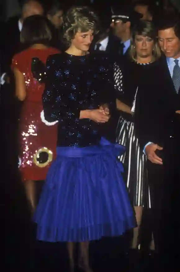 Prince Charles Prince of Wales and Diana Princess of Wales visit Italy Florence Diana is wearin