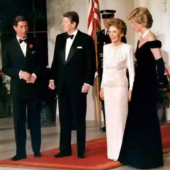 Charles y Diana en la Casa Blanca en 1985.