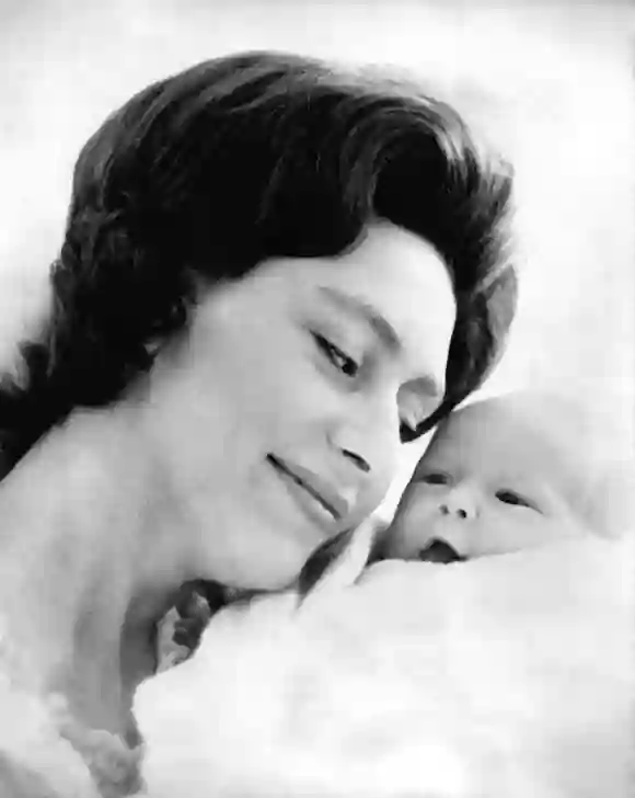 Picture taken on November 29, 1961 at London showing Princess Margaret with her baby son David.