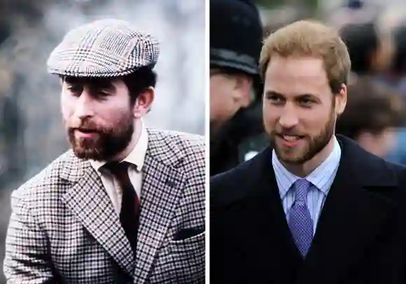Prince Charles 1976 and Prince William 2008