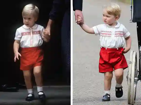 El príncipe William en 1984; el príncipe George en 2015