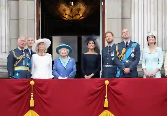 The Royal Family balcony trooping the colour Harry Meghan Queen Andrew 2022