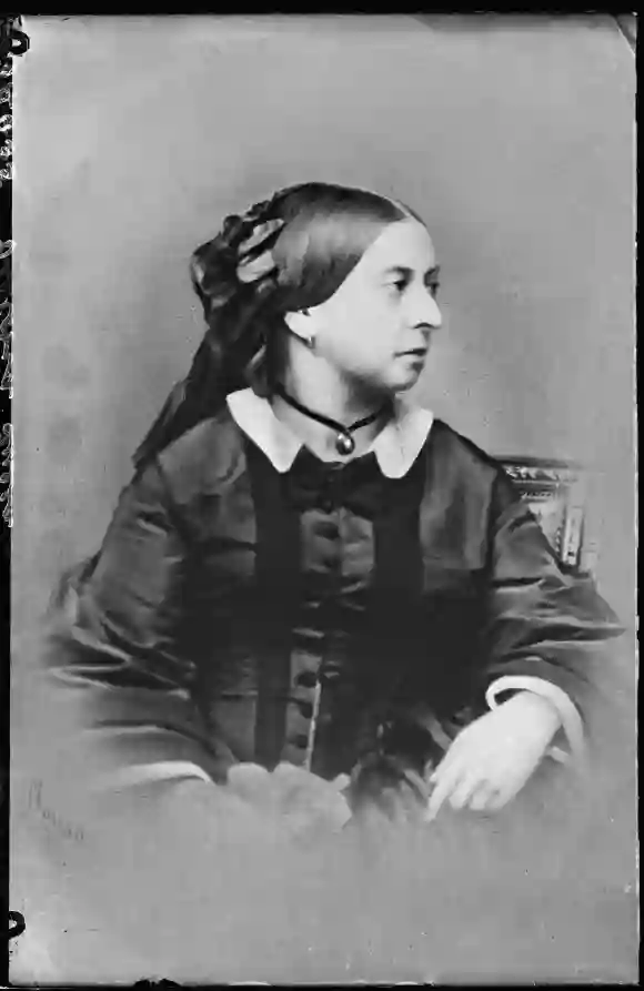 Queen Victoria in a ca. 1860 photograph by Antoine Claudet.