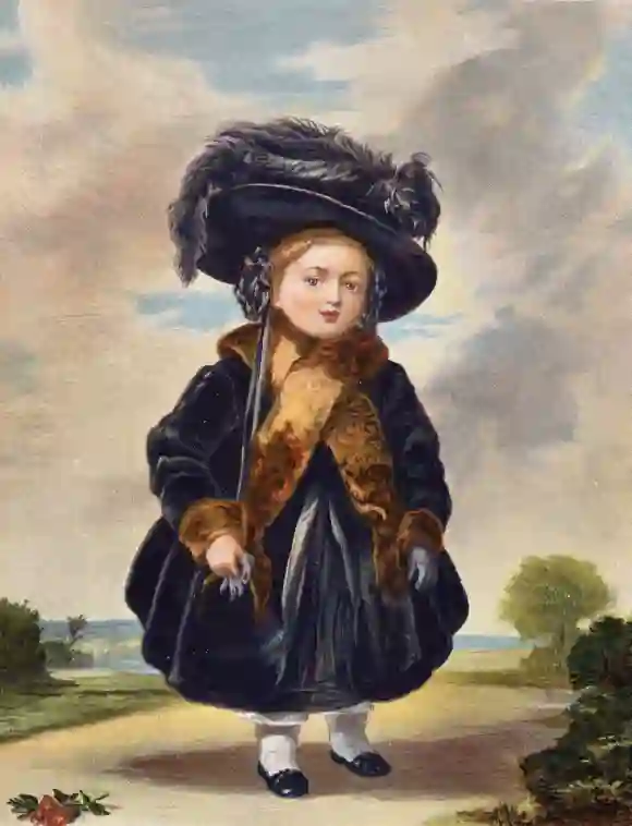 La reina Victoria a los 4 años en una pintura de 1823 de Stephen Poyntz Denning.