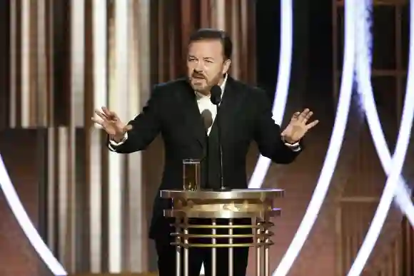 Ricky Gervais en la 77 edición de los Globos de Oro 2020