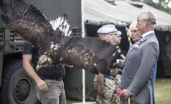 Royal family awkward funny moments pictures Prince Charles Duchess Camilla bald eagle