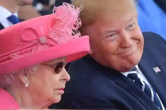 Royal family awkward funny pictures moments Queen Elizabeth II and Donald Trump in 2019.