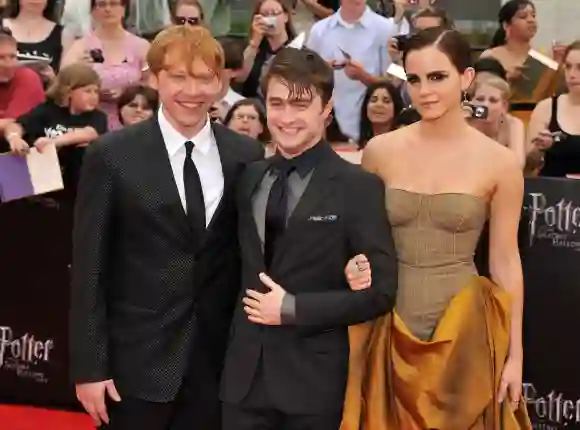 Rupert Grint, Daniel Radcliffe and Emma Watson attend the New York premiere of "Harry Potter And The Deathly Hallows: Part 2" 2011