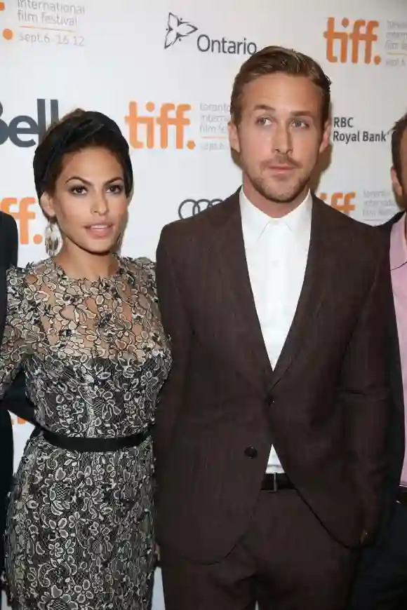 Ryan Gosling and Eva Mendes arrive at the premiere of The Place Beyond The Pines during the Toronto International Film Festival.