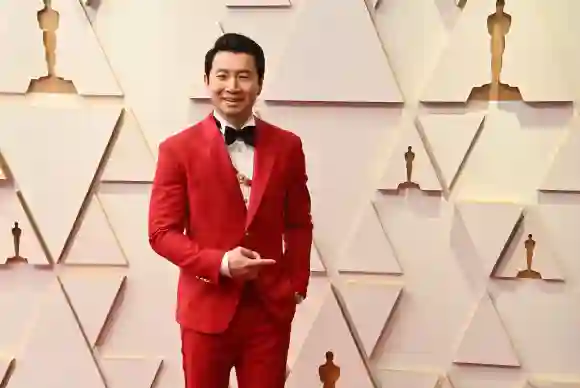 Simu Liu arrives for the 94th annual Academy Awards at the Dolby Theatre in the Hollywood section of Los Angeles on Sund