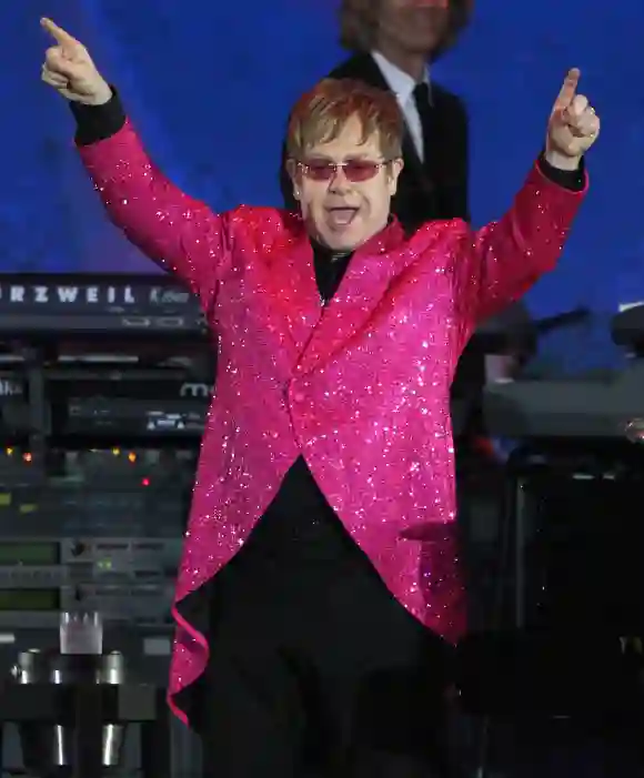 Elton John performing at the 2012 Queen's Diamond Jubilee Buckingham Palace Concert