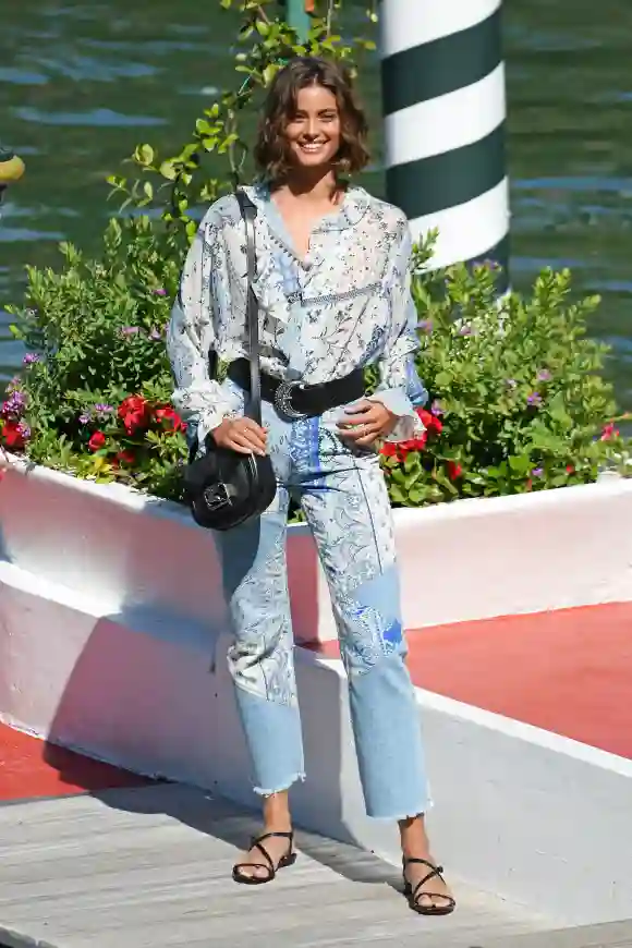 Taylor Hill arrives at the Excelsior during the 77th Venice Film Festival.