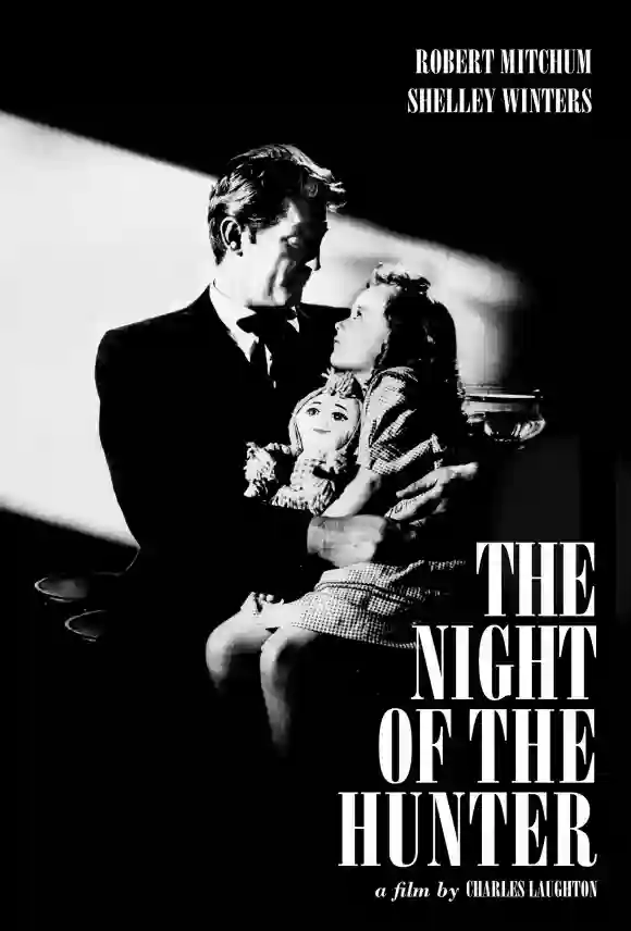 The Night of the Hunter (1955) movie poster. Starring Robert Mitchum.