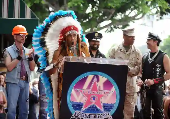 Pop music band The Village People (L-R)