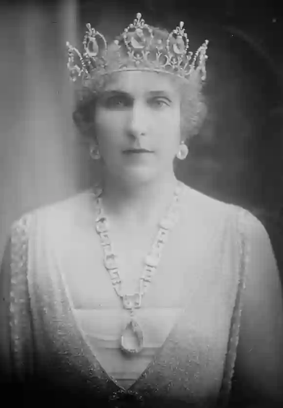 Victoria Eugénie de Battenberg, reine d'Espagne, 1930.