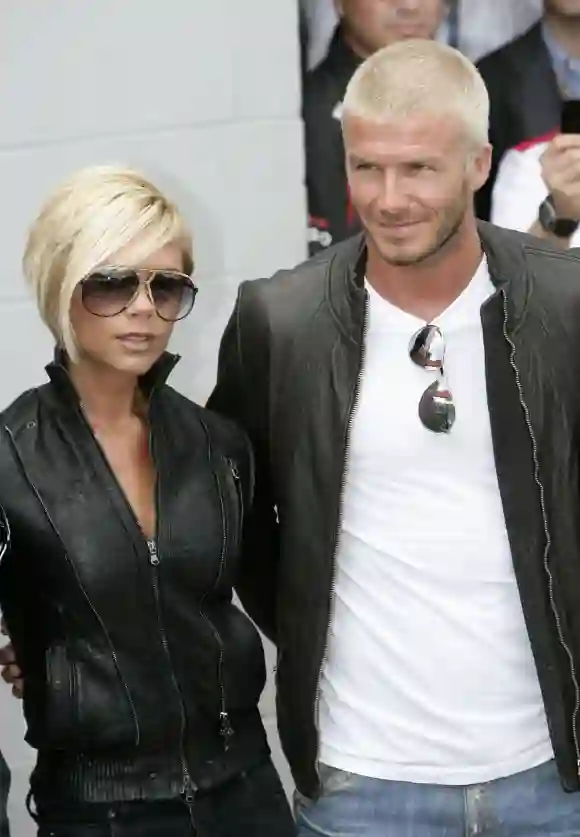 Back then blonde: Victoria and David Beckham in 2008