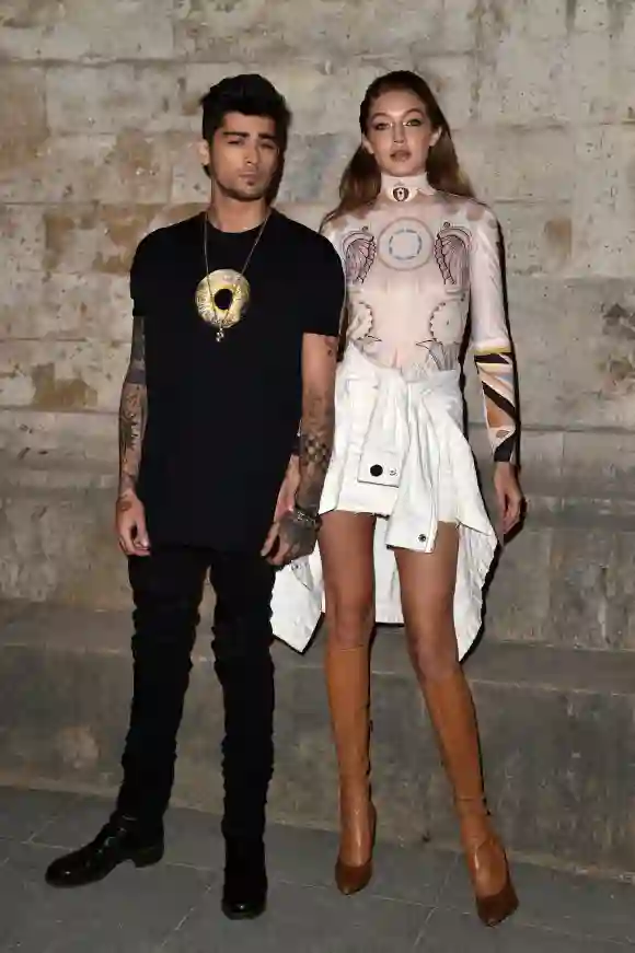 Zayn Malik and Gigi Hadid attend the Givenchy show as part of the Paris Fashion Week.