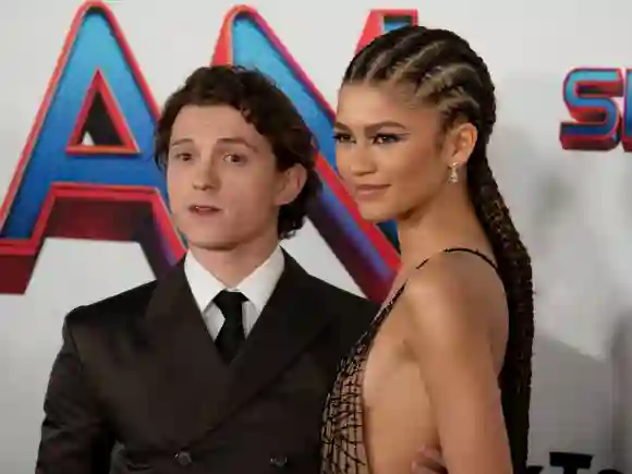 Zendaya and Tom Holland at a movie premiere