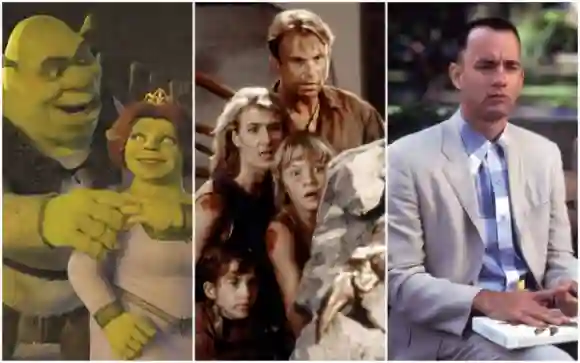 'Shrek,' 'Jurassic Park,' and 'Forrest Gump'