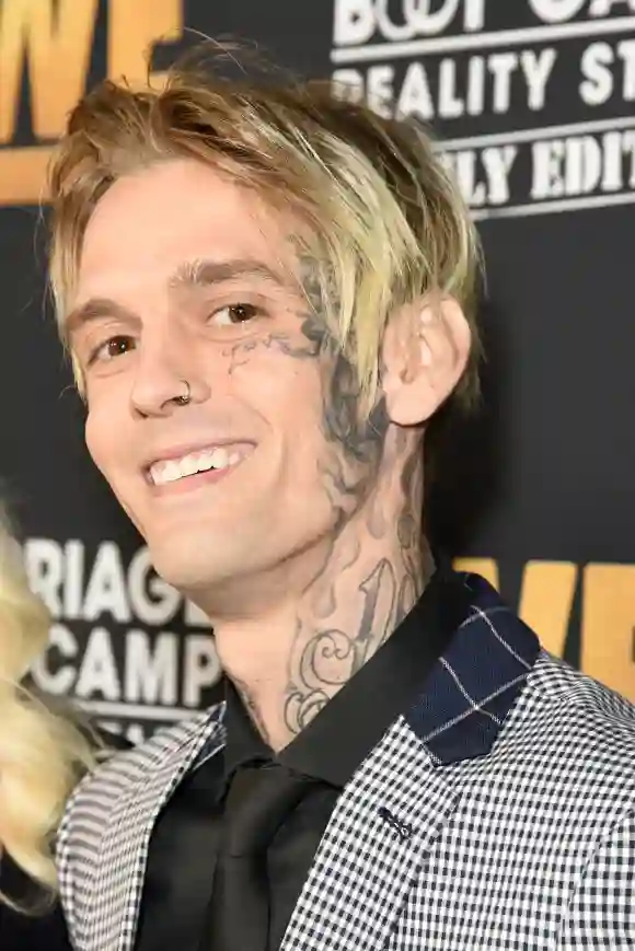 Aaron Carter attends WE tv Celebrates The 100th Episode Of The "Marriage Boot Camp" on October 10, 2019 in West Hollywood, California