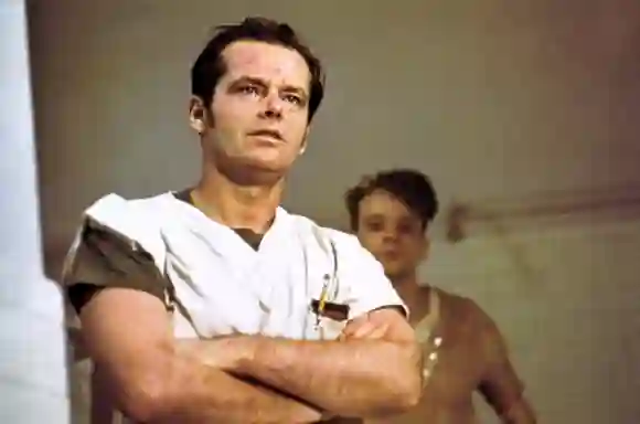 Jack Nicholson dans "Vol au-dessus d'un nid de coucou".