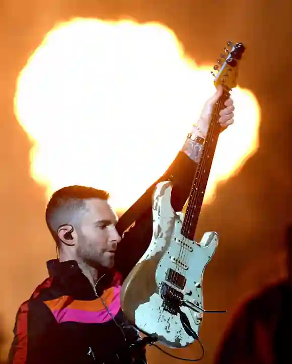 Adam Levine of Maroon 5 performs during the Pepsi Super Bowl LIII Halftime Show at Mercedes-Benz Stadium on February 03, 2019 in Atlanta, Georgia