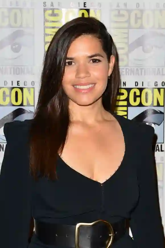 America Ferrera attends the Superstore press line at San Diego Comic-Con, July 18, 2019.