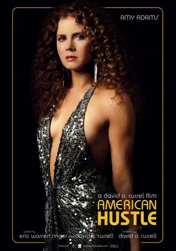 Amy Adams as "Sydney Prosser" is featured in a promotional poster for 'American Hustle' (2013).
