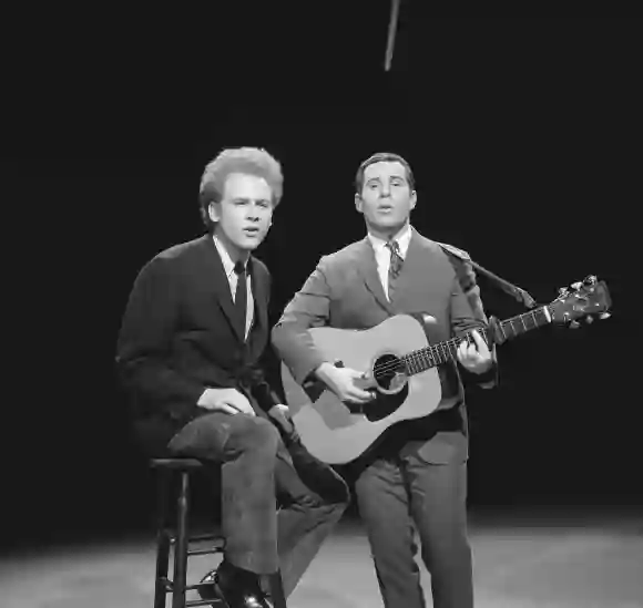 Simon & Garfunkel performing on The Ed Sullivan Show in 1966.