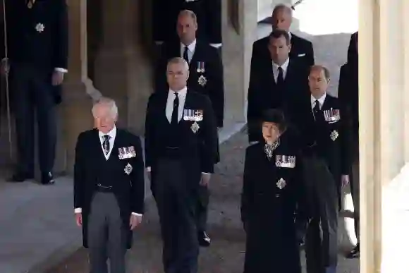 Prince Philip's children and grandchildren at the funeral