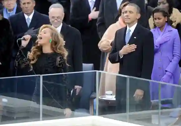 Beyoncé Knowles en la ceremonia de inauguración de Barack Obama en Washington, D.C. el 21 de enero de 2013.
