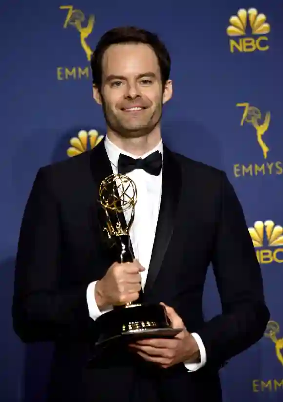 Bill Hader lauréat du prix de l'acteur principal dans une série comique pour 'Barry' lors de la 70e édition des Primetime Emmy Awards Los Angeles le 17 septembre 2018.
