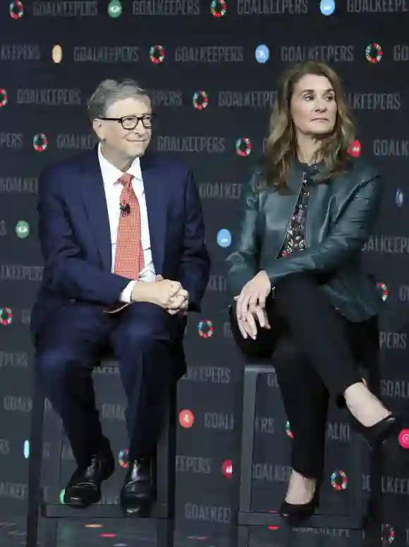 Bill Gates and his wife Melinda Gates attend the Goalkeepers event at the Lincoln Center on September 26, 2018, in New York